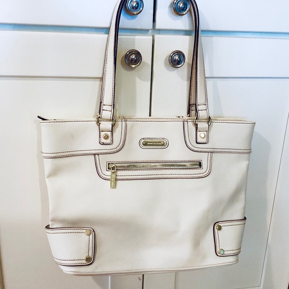 Anne Klein White Large Shoulder Tote Bag, Anne Klein Shoulder Bag - Picture 1 of 5